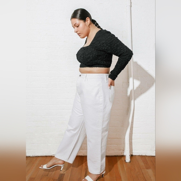 Mara Hoffman Georgina Jeans Organic Cotton White Size 16 - Picture 1 of 3